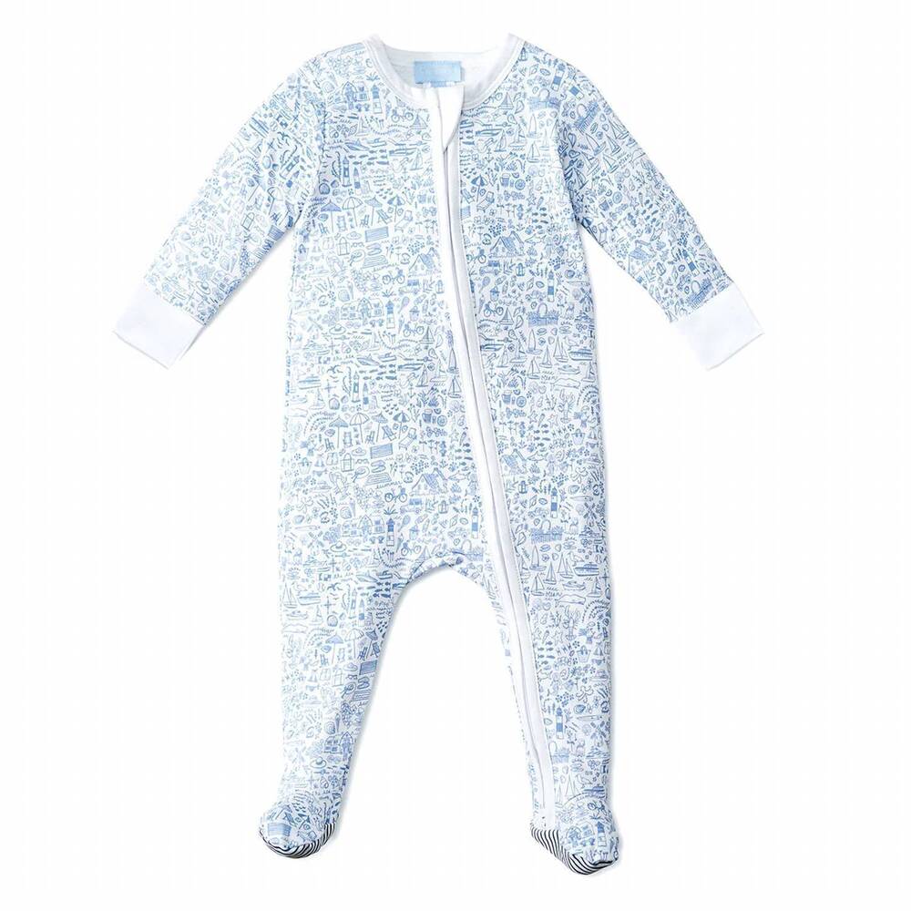 NEW JOY STREET kids' seaside zip baby onesie in blue